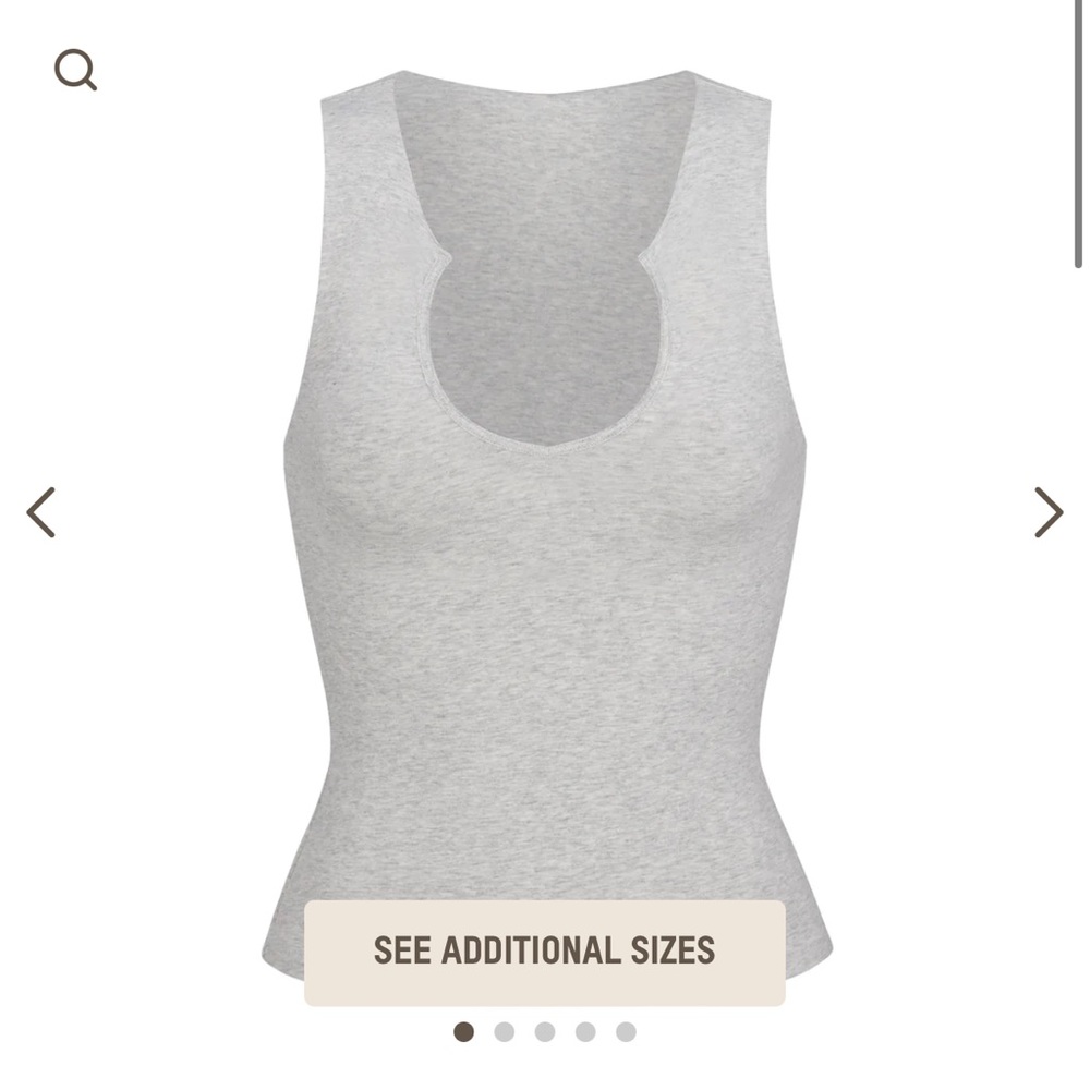 Skims cotton sleep split neck tank light heather grey size s nwt